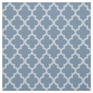 French Grey Moroccan Moods Quatrefoil Fabric