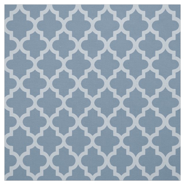 French Grey Moroccan Moods Quatrefoil Fabric (Swatch)