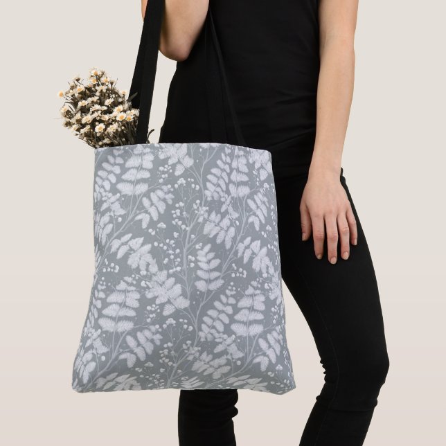 French Grey Pattern  Tote Bag (Close Up)