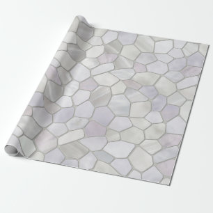 French Grey Platinum Mosaic Wrapping Paper