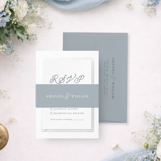 French Grey Wedding Belly Band  Invitation Belly Band (Creator Uploaded)