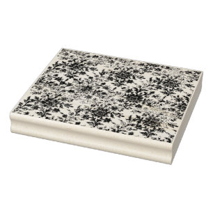 French Grungy Floral Textured Pattern Rubber Stamp