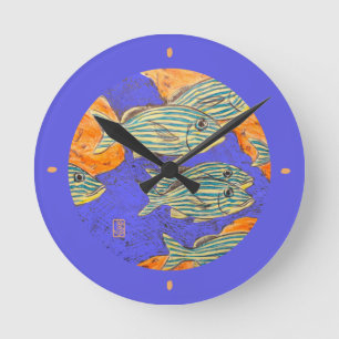 French Grunts (Fish) Round Wall Clock