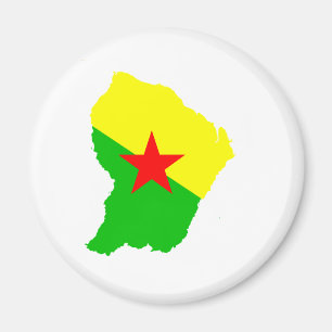 French Guiana Flag Map full size Magnet