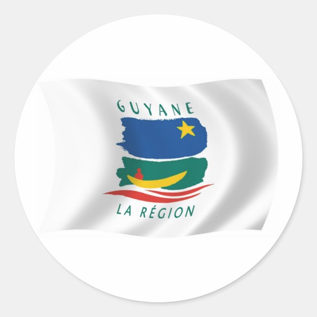 French Guiana Flag Sticker (Front)