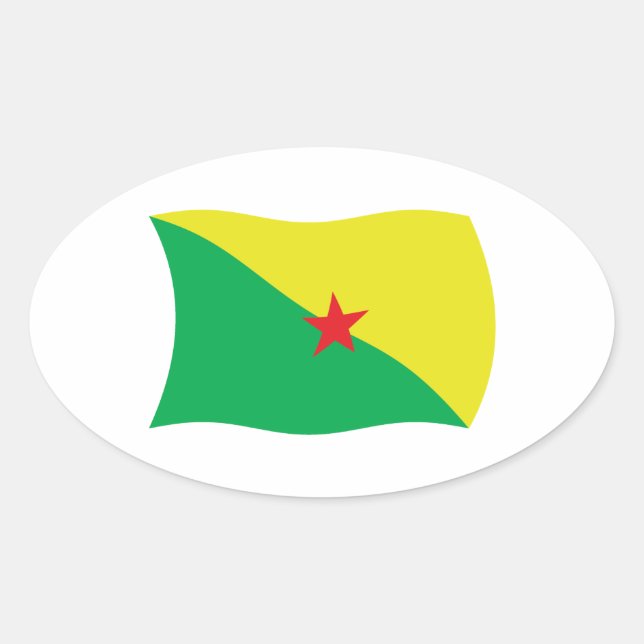 French Guiana Flag Sticker (Front)