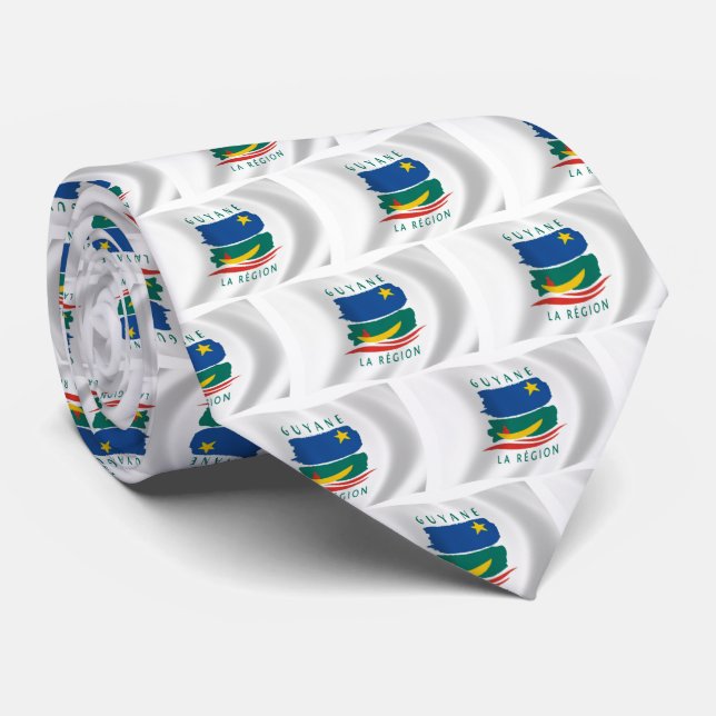 French Guiana Flag Tie (Rolled)