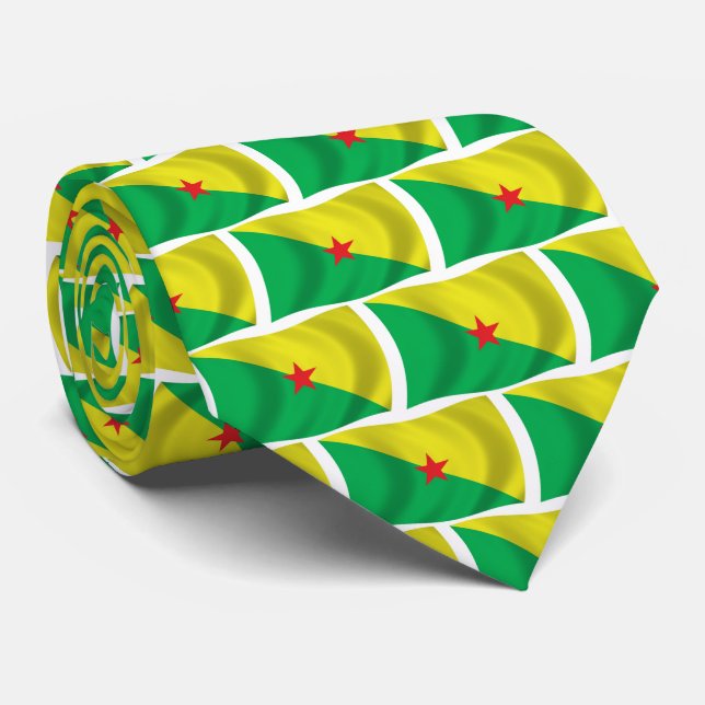 French Guiana Flag Tie (Rolled)