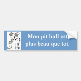 French Handsome Pit Bull Bumper Sticker