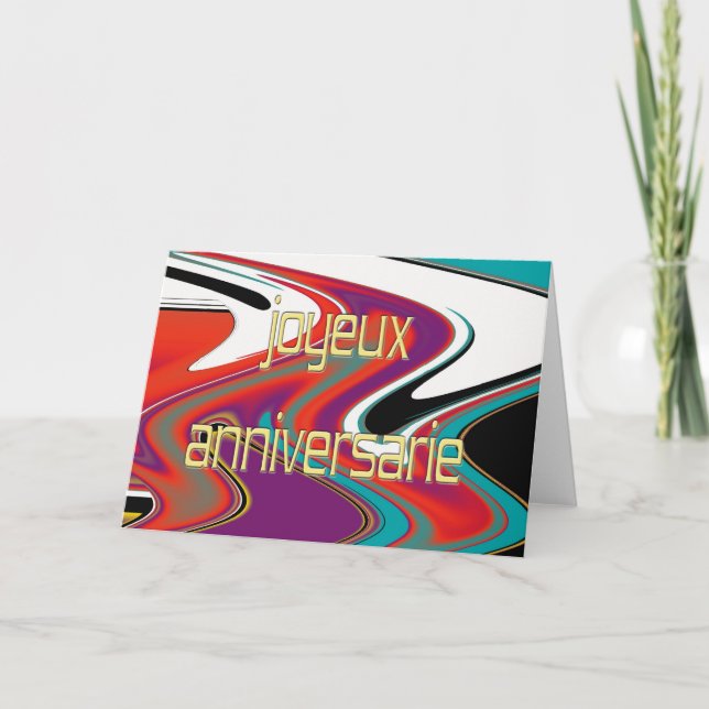 French Happy Birthday Card (Front)