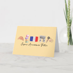 French Happy Birthday Paris, Joyeux Anniversaire Thank You Card