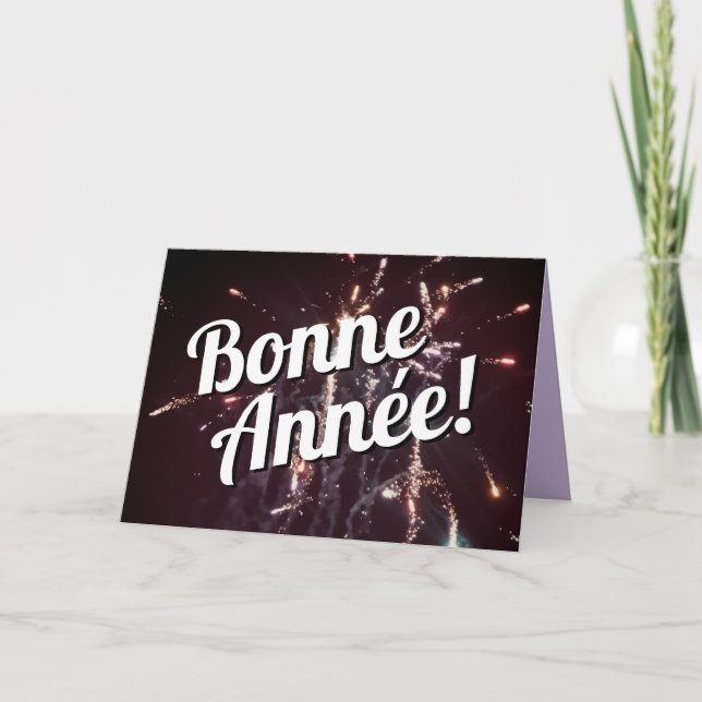 French Happy New Year | Download Send Text Holiday Card (Front)