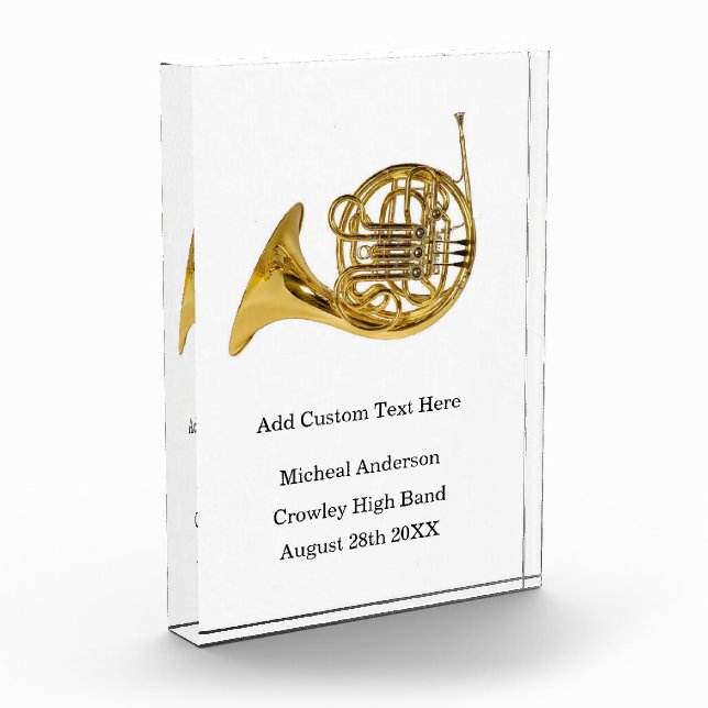 French Horn Band Award Customise  Photo Block (Left)