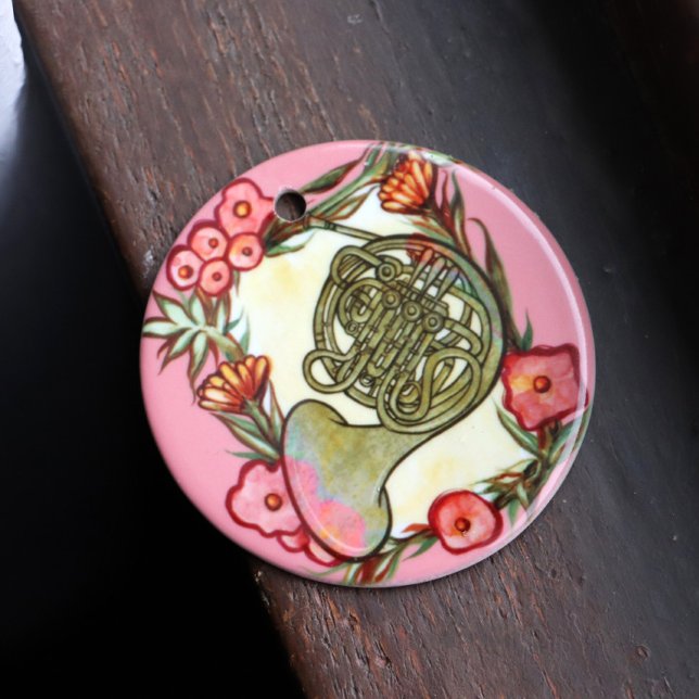 French Horn Band Camp Art Horns Band teacher       Ceramic Ornament (Creator Uploaded)