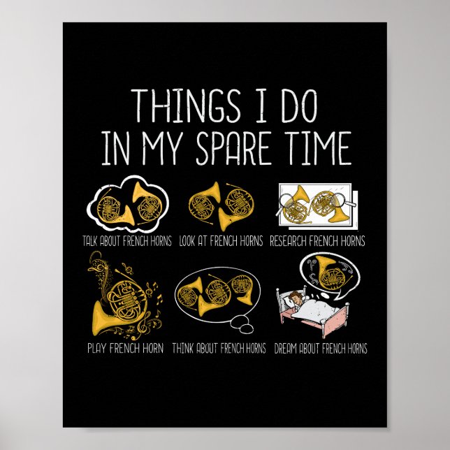 French Horn Big Band Orchestra Instrument Music Poster (Front)