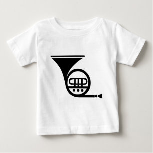 French Horn - Black Baby T-Shirt