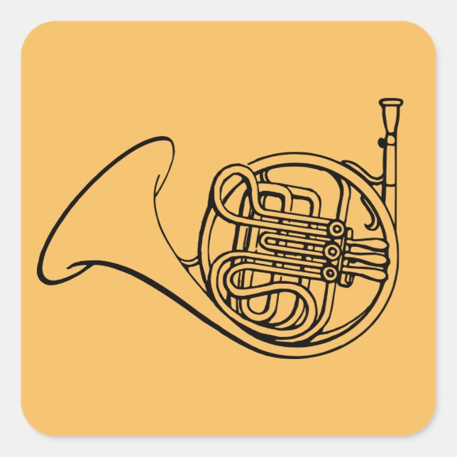 French Horn brass band music Square Sticker (Front)