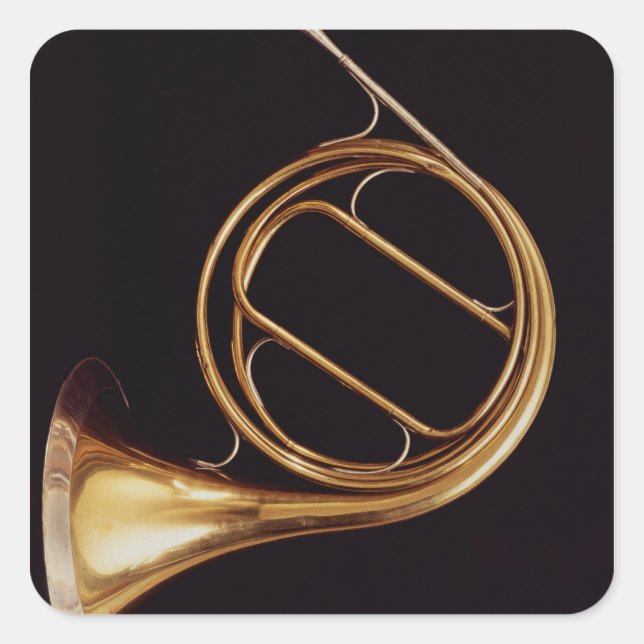 French Horn, by Marcel Auguste Raoux Square Sticker (Front)