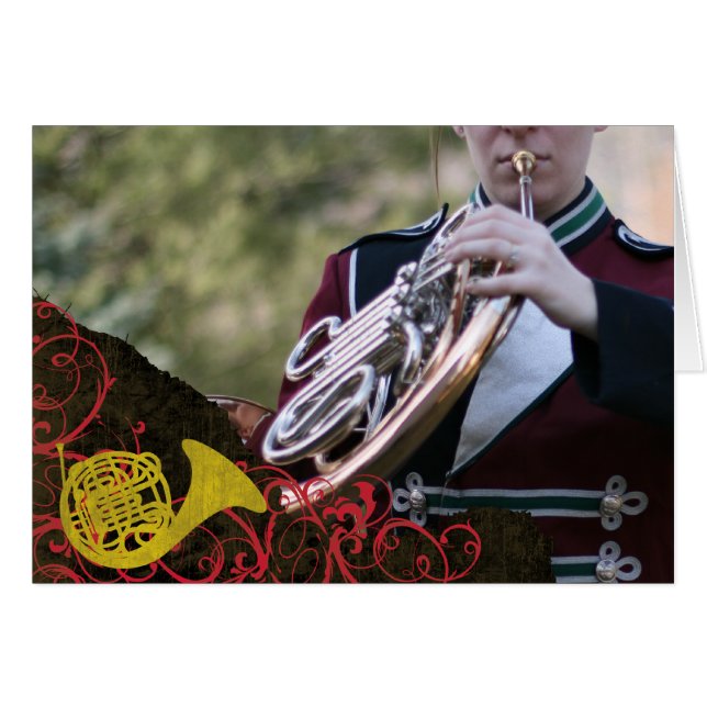 French Horn Card (Front Horizontal)