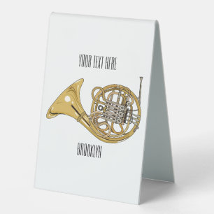 French horn cartoon illustration