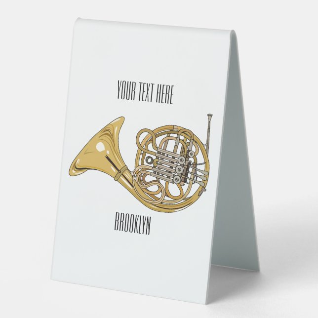 French horn cartoon illustration  (Front)