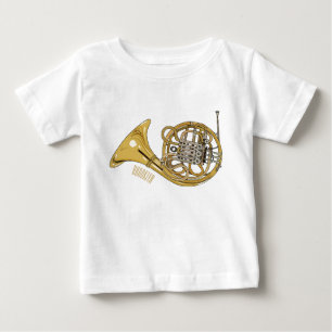 French horn cartoon illustration baby T-Shirt