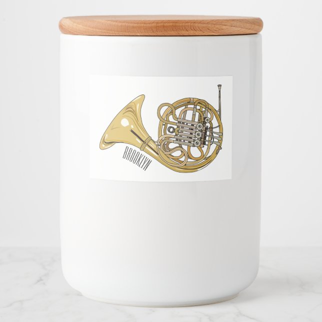 French horn cartoon illustration  food label (Front)
