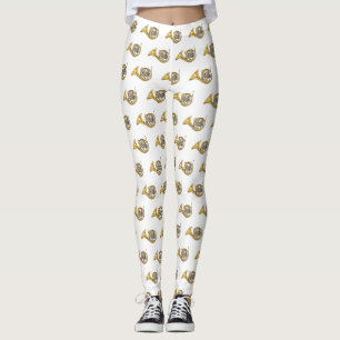 French horn cartoon illustration leggings