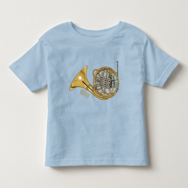 French horn cartoon illustration  toddler T-Shirt (Front)