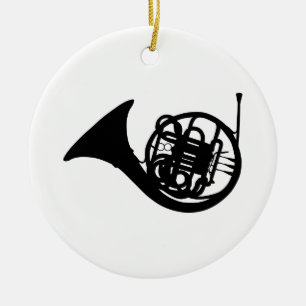 French Horn Ceramic Ornament