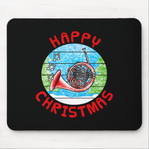 French Horn Christmas Hornist Br Musician Music Te Mouse Pad