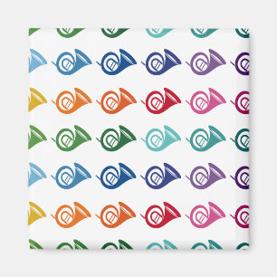 French Horn Colourful Fun Array Music Magnet
