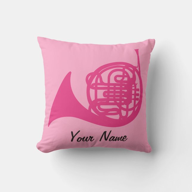 French Horn Cute Personalised Music Gift Pillow (Front)