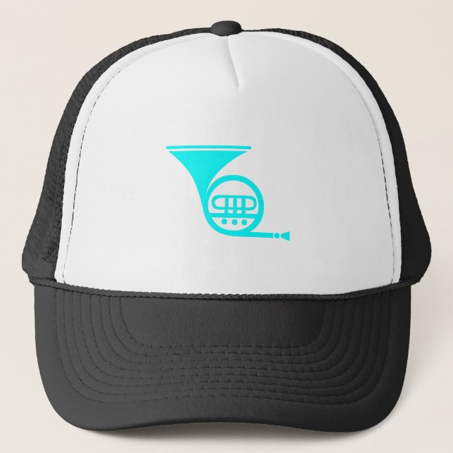 French Horn - Cyan Trucker Hat (Front)