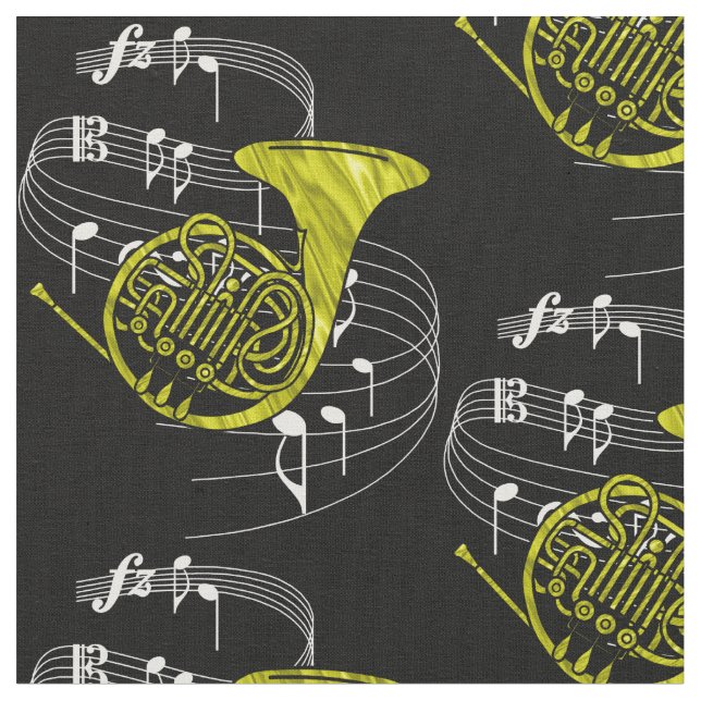 French Horn Fabric - Dark (Close Up)