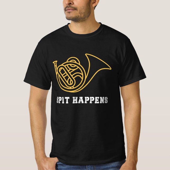 French Horn Gift For Horn Player and Birthday Gift T-Shirt (Front)
