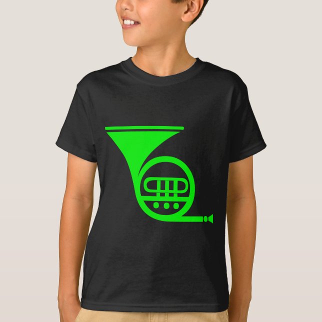 French Horn - Green T-Shirt (Front)