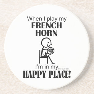 French Horn Happy Place Coaster