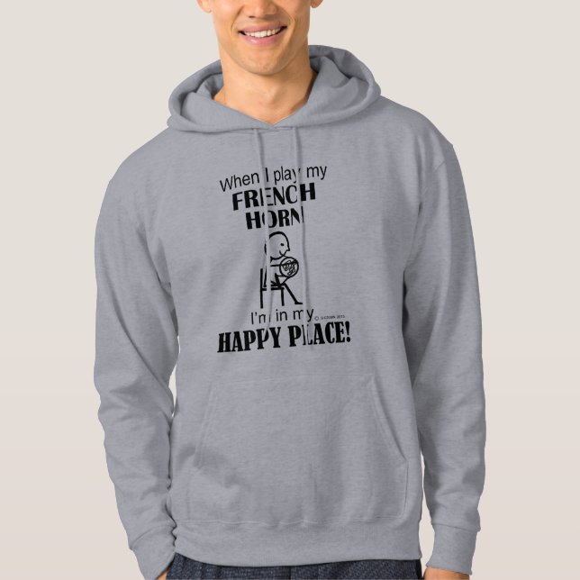 French Horn Happy Place Hoodie (Front)