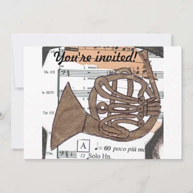 (French) Horn invitation (Front)