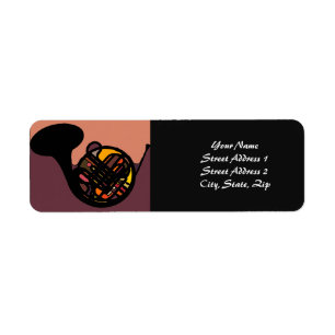 French horn label return address label