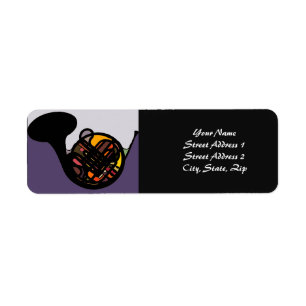 French horn label return address label