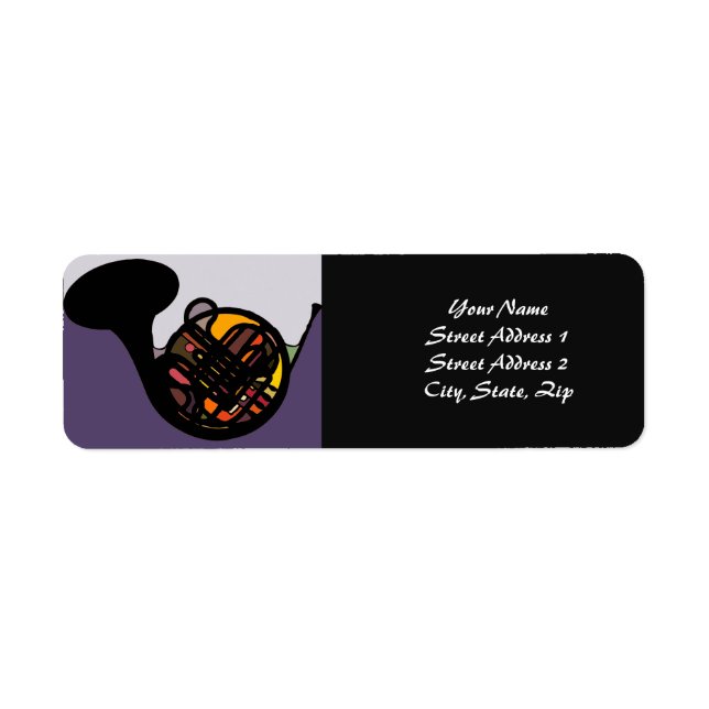 French horn label return address label (Front)