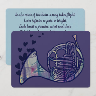 French Horn Love Band Class Art Holiday Card