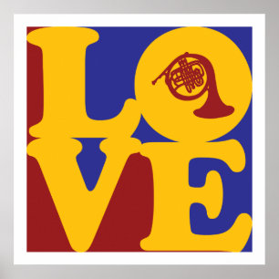 French Horn Love Poster