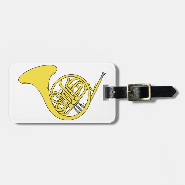 French Horn Luggage Tag (Front Horizontal)