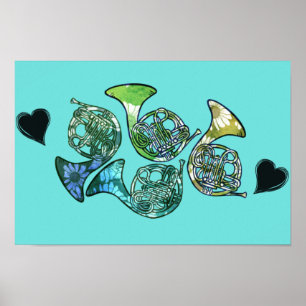 French Horn Marching Band Class Teacher Poster