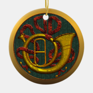French Horn Michigan State Christmas Ornament