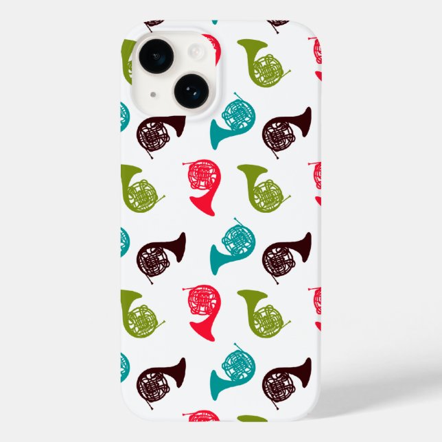 French Horn Multi Colour Music Gift Case-Mate iPhone Case (Back)