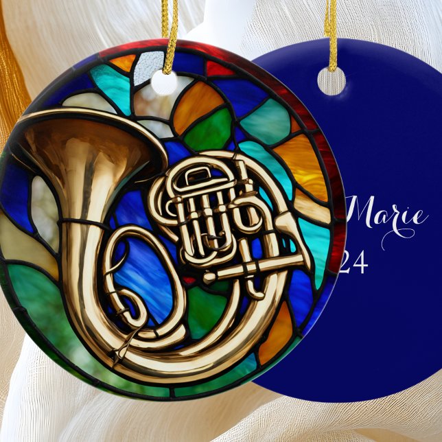 French Horn Music Instrument Ceramic Ornament (Creator Uploaded)